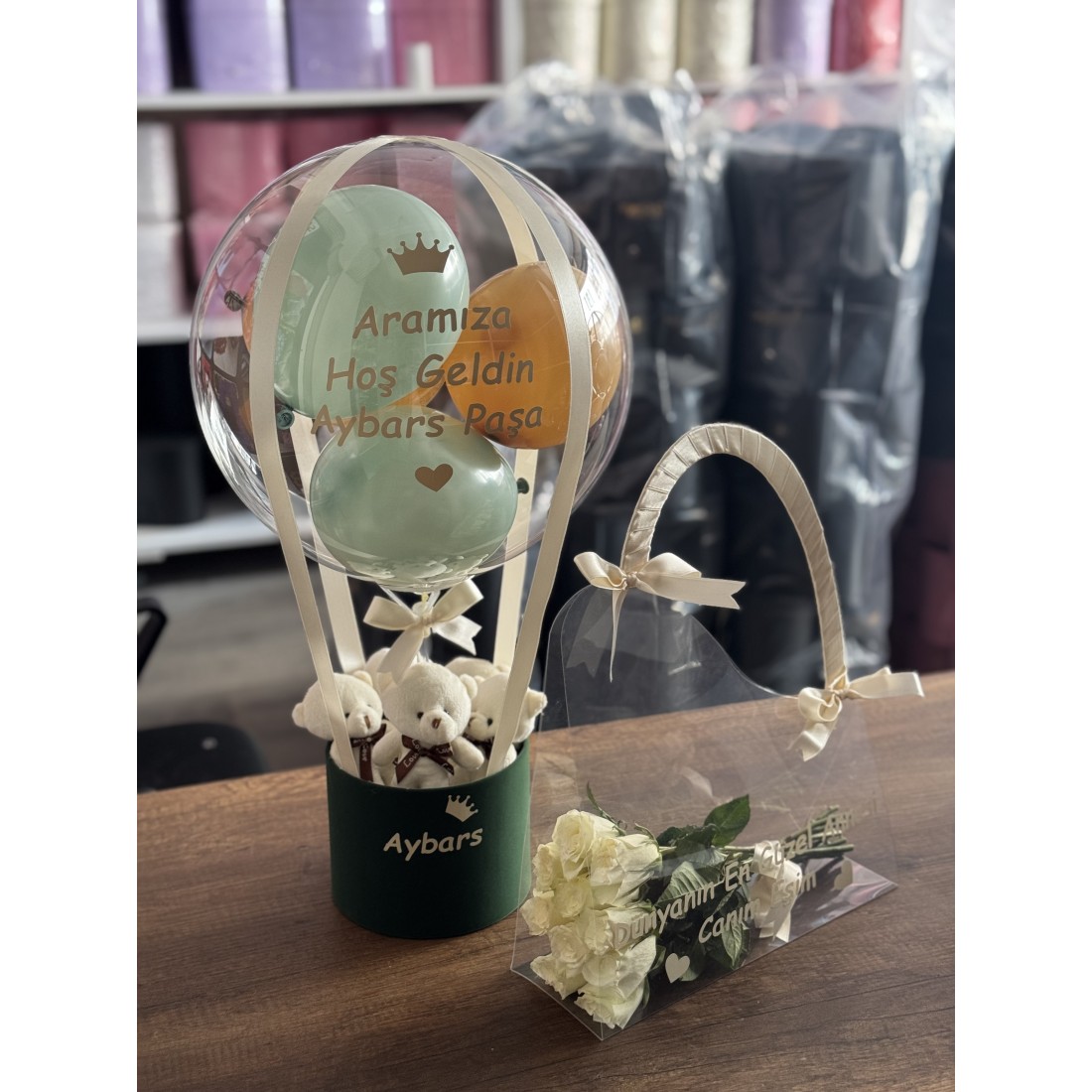 2’li set Anne Bebek Çanta Balon Kutusu ve Anne Çantası