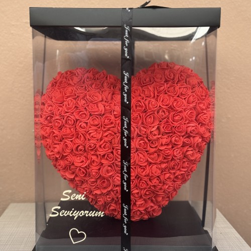 Rose Heart (Kırmızı Kalp Gül) Kalıcı