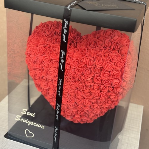 Rose Heart (Kırmızı Kalp Gül) Kalıcı