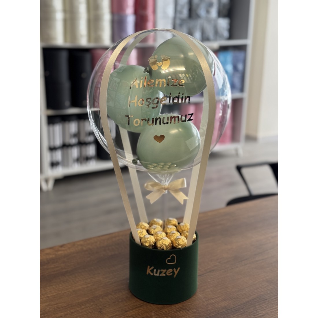 Ailemize Hoşgeldin Bebek Balon Kutusu Çikolatalı