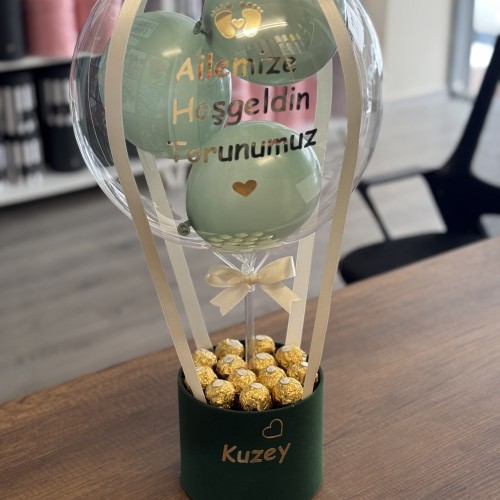 Ailemize Hoşgeldin Bebek Balon Kutusu Çikolatalı