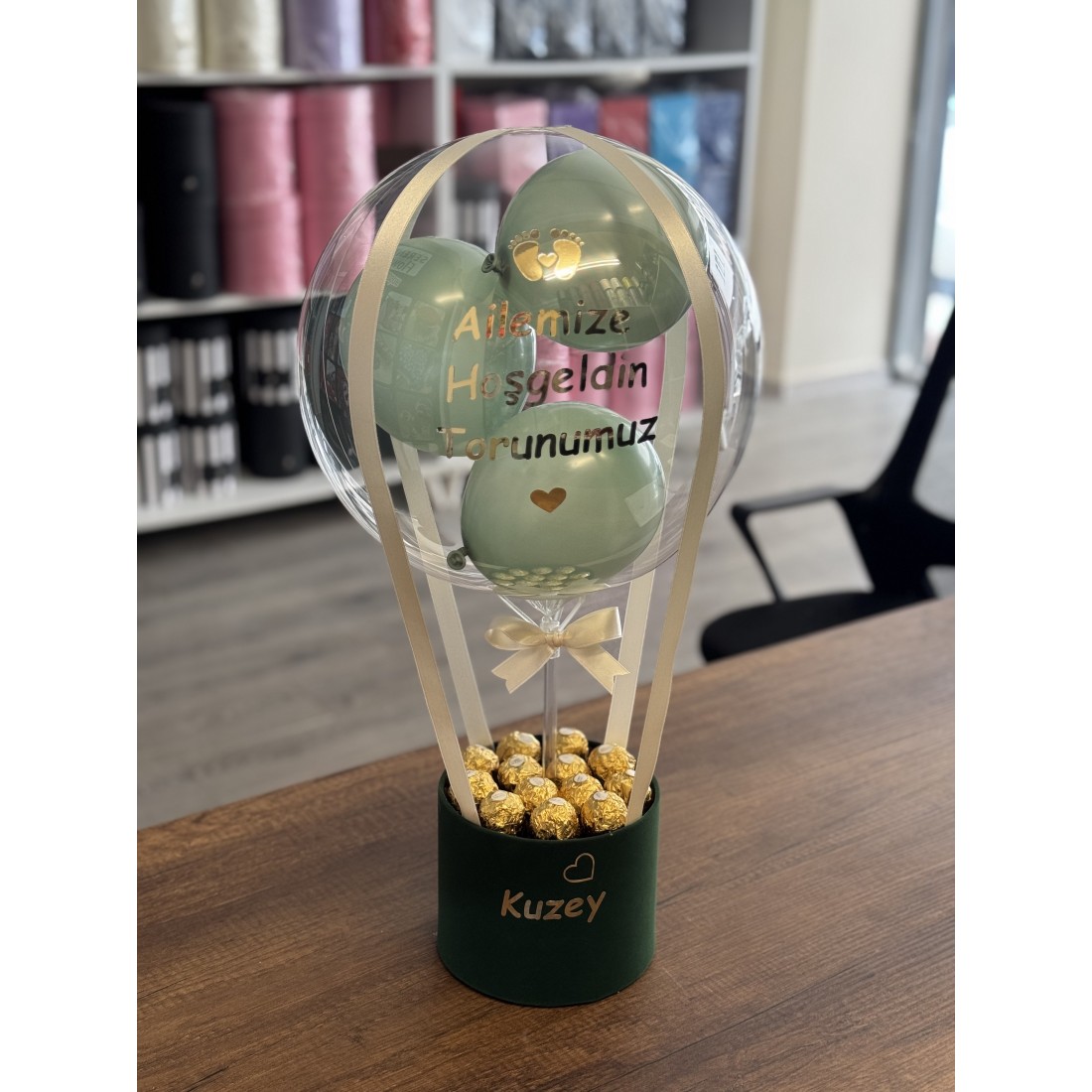 Ailemize Hoşgeldin Bebek Balon Kutusu Çikolatalı