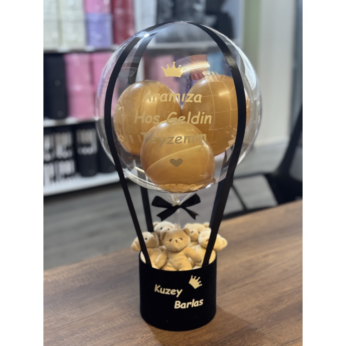 Aramıza Hoşgeldin Bebek Balon Kutusu Ayıcık