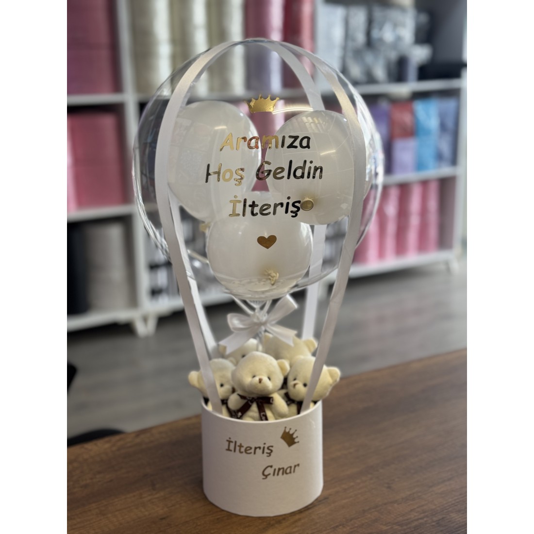 Aramıza Hoşgeldin Bebek Balon Kutusu Ayıcık