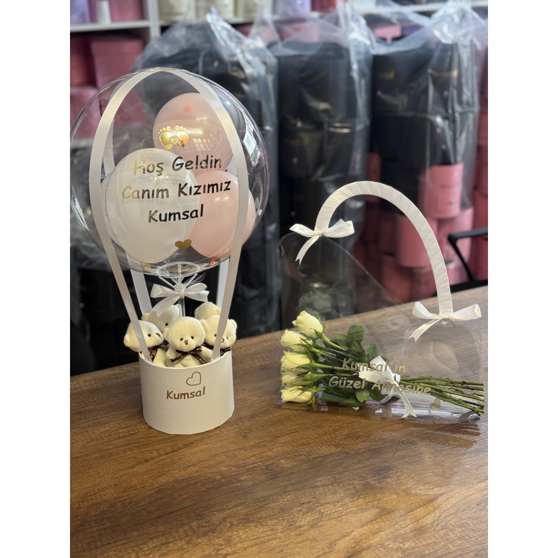 2’li set Anne Bebek (Hoş Geldin Canım Kızımız) Bebek Balon Kutusu