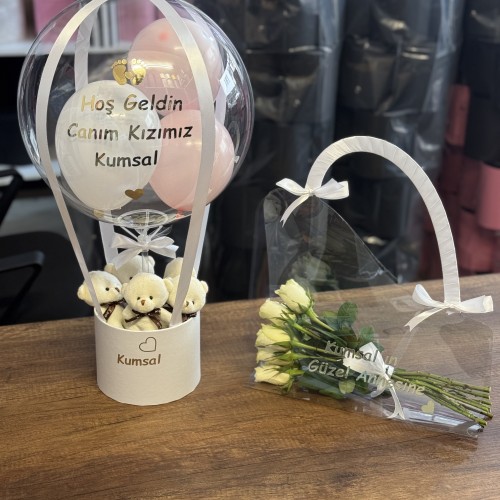 2’li set Anne Bebek (Hoş Geldin Canım Kızımız) Bebek Balon Kutusu