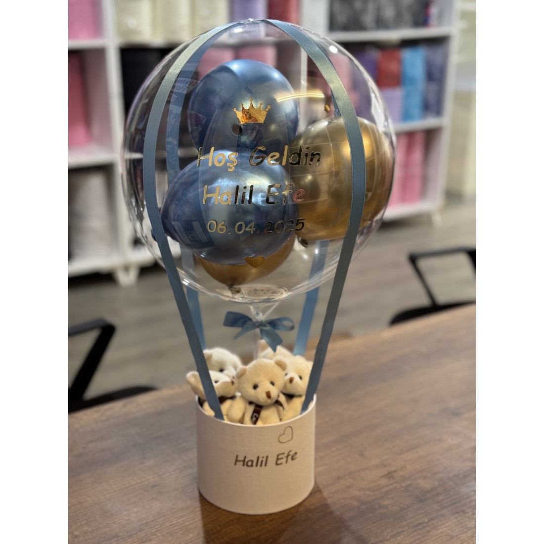 Hoşgeldin Bebek Balon Kutusu Ayıcık