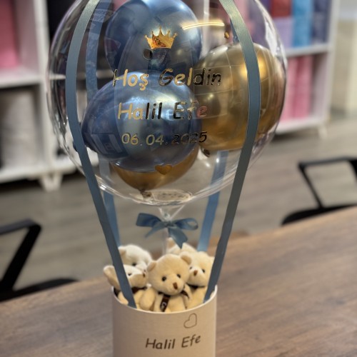 Hoşgeldin Bebek Balon Kutusu Ayıcık