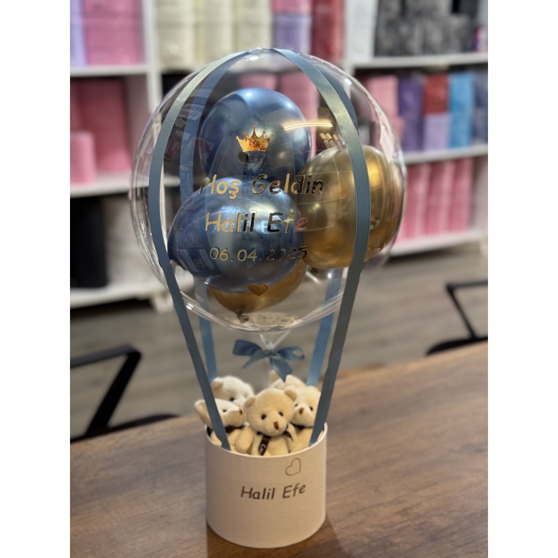 Hoşgeldin Bebek Balon Kutusu Ayıcık