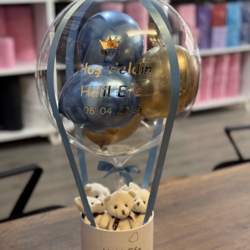 Hoşgeldin Bebek Balon Kutusu Ayıcık