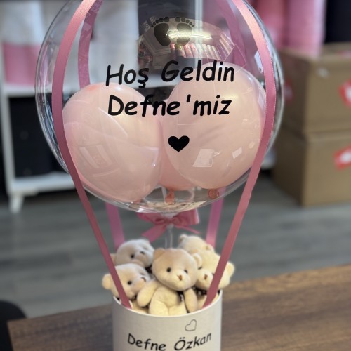 Hoşgeldin Bebek Balon Kutusu Ayıcık