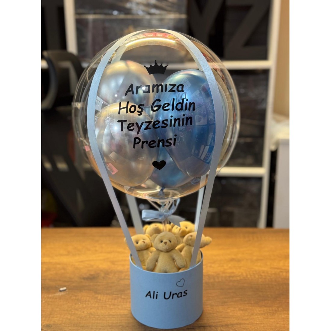 Aramıza Hoş Geldin Bebek Balon Kutusu Ayıcık