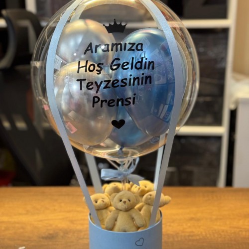 Aramıza Hoş Geldin Bebek Balon Kutusu Ayıcık