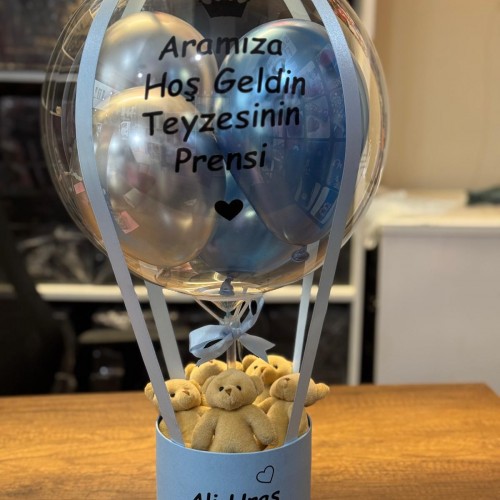 Aramıza Hoş Geldin Bebek Balon Kutusu Ayıcık