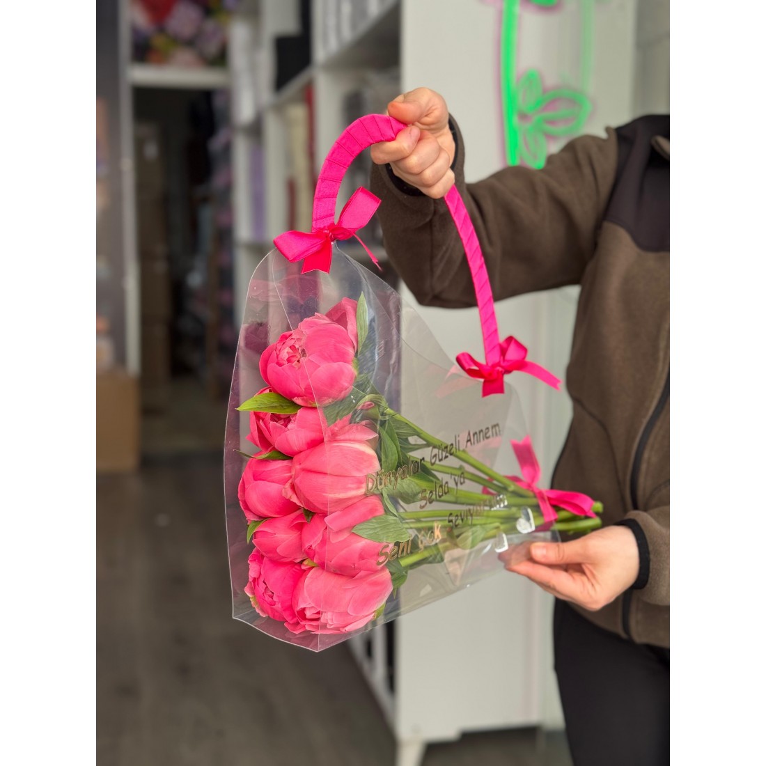 Lüks Şakayık Pleksi Çanta