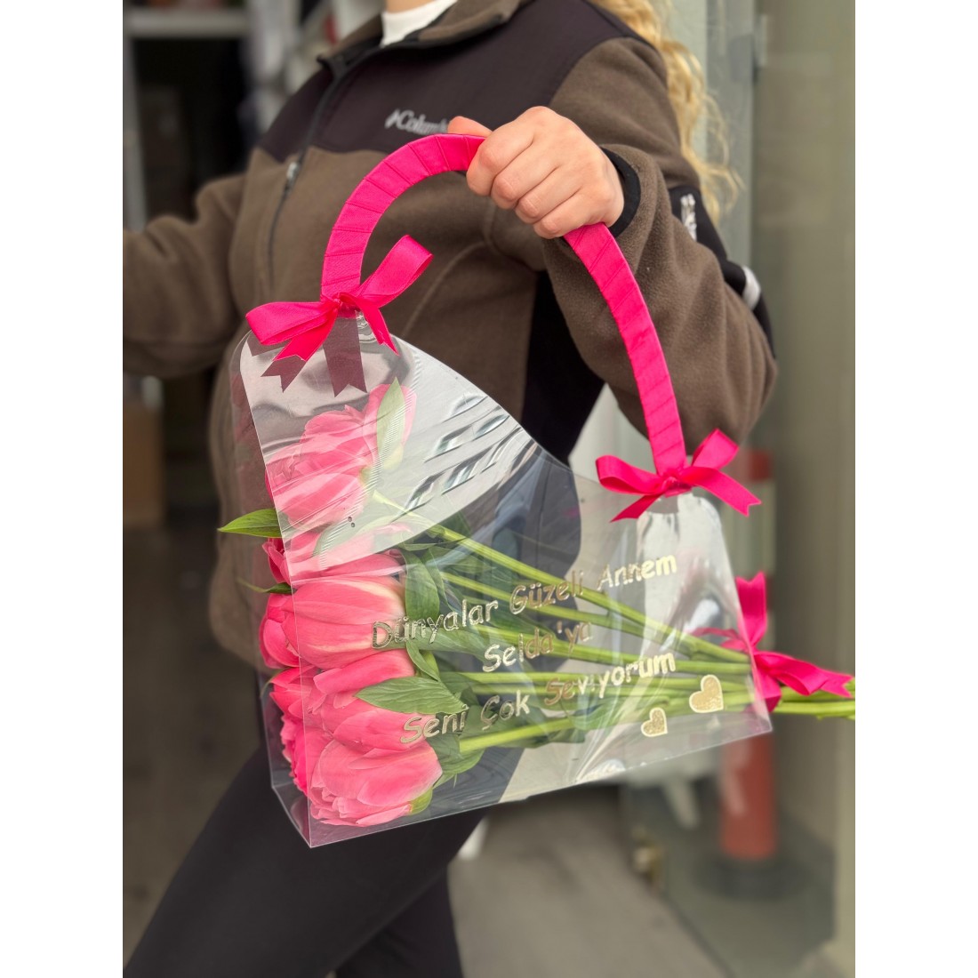 Lüks Şakayık Pleksi Çanta