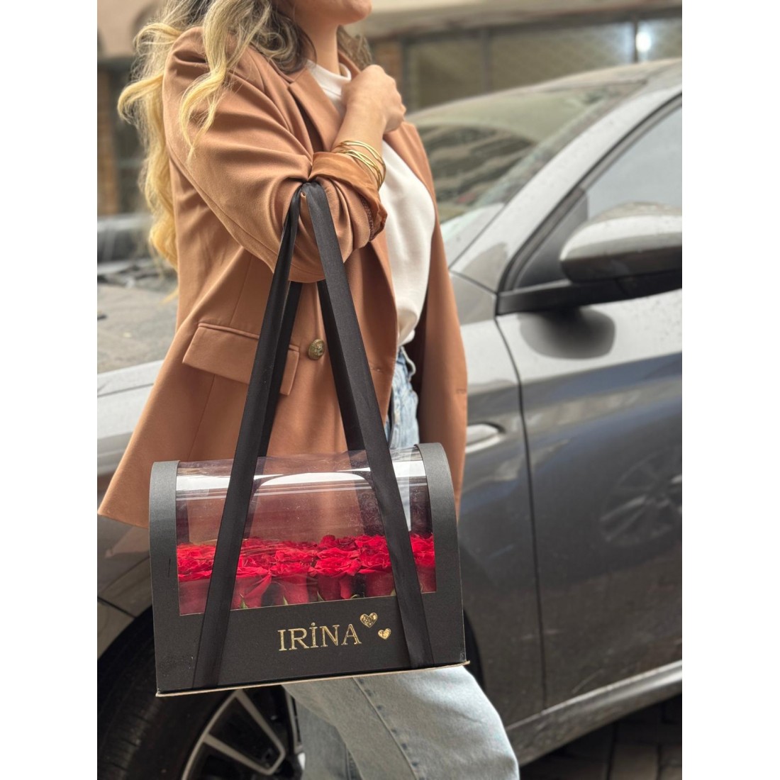 Kişiye Özel Lüks Çanta (Kırmızı Gül)