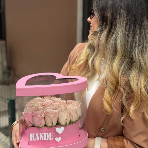 Şeffaf Kalp Kutu (Kişiye Özel)