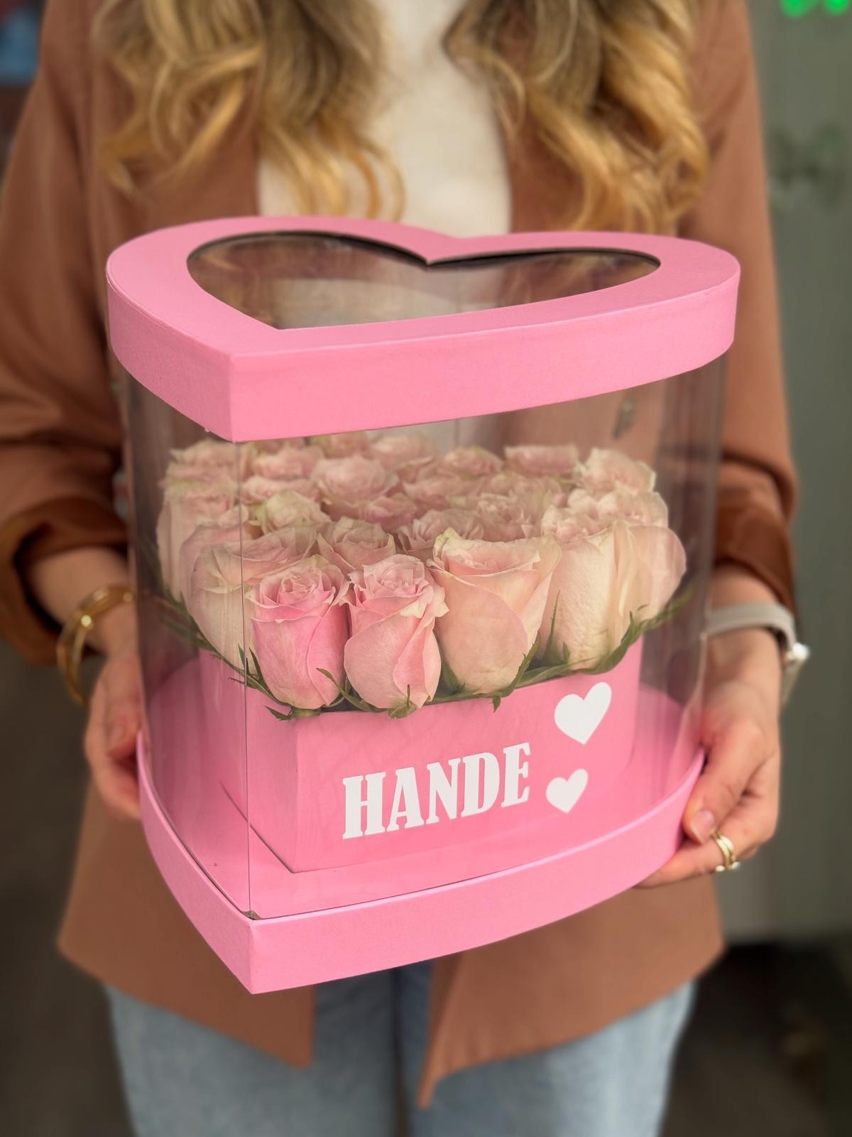 Şeffaf Kalp Kutu (Kişiye Özel)