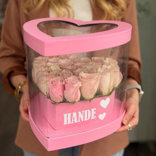 Şeffaf Kalp Kutu (Kişiye Özel)