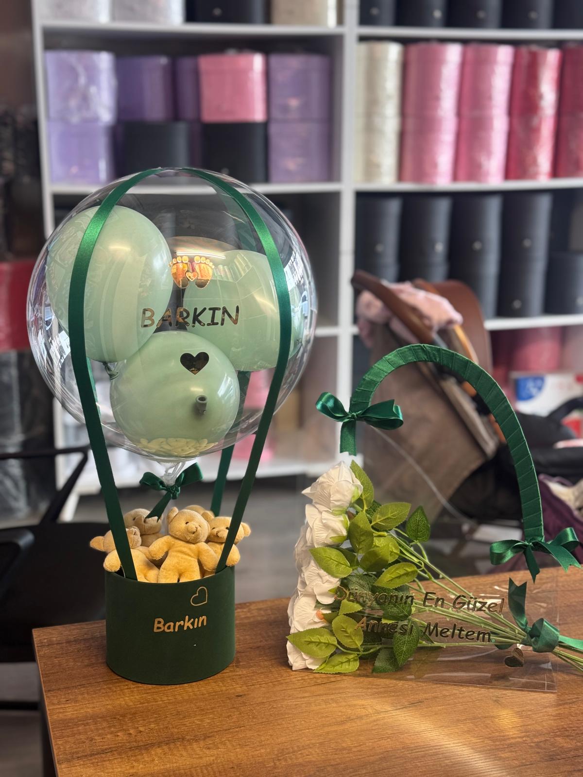 Kişiye Özel Balon Kutusu (2'li set Balon,Çanta)