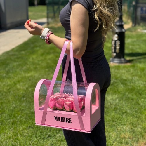 Kişiye Özel Lüks Çanta (Pembe Gül)