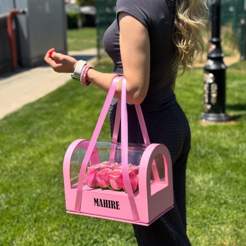 Kişiye Özel Lüks Çanta (Pembe Gül)