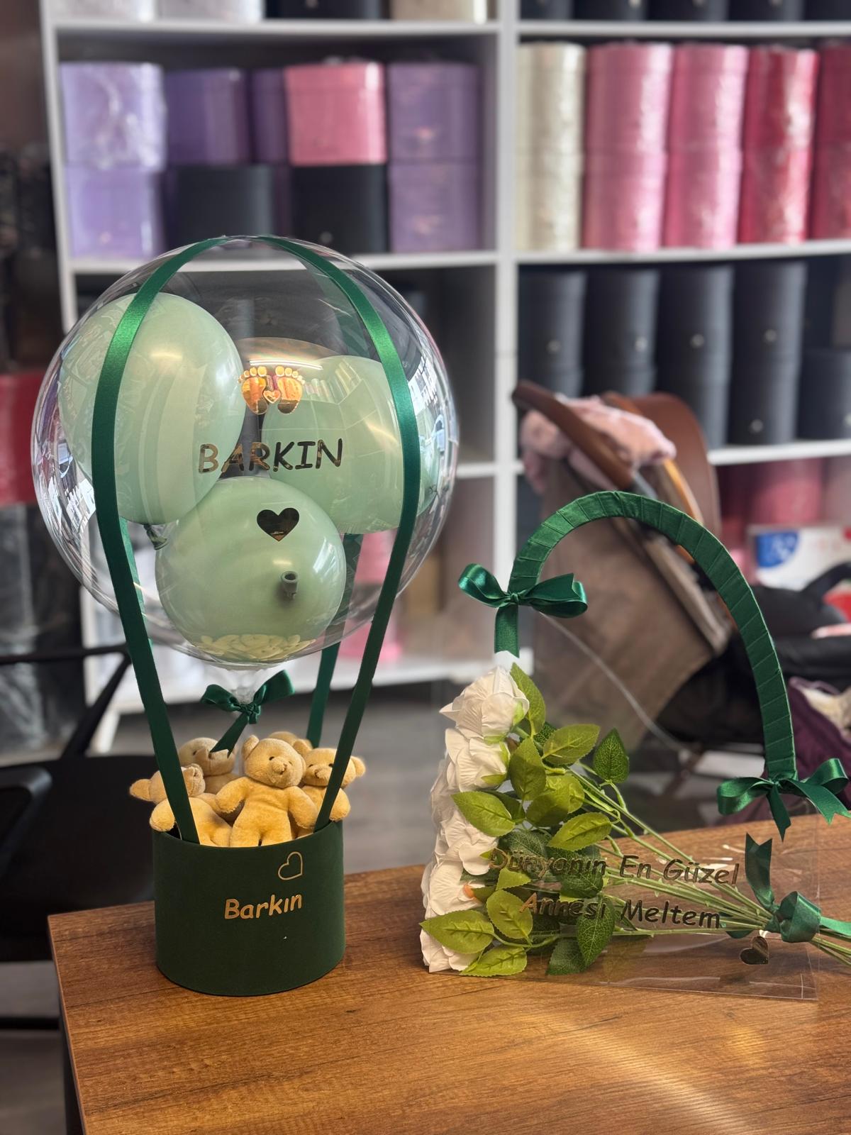 Kişiye Özel Balon Kutusu (2'li set Balon,Çanta)