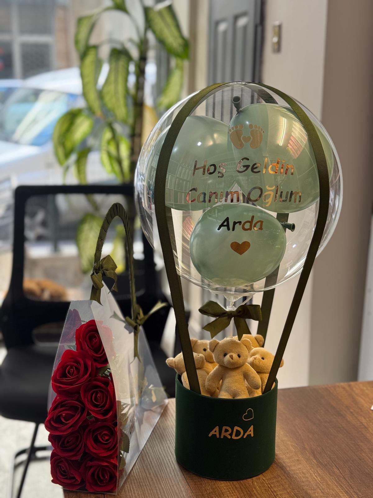 Hoş Geldin Bebek Balon Kutusu Anne Çantası (2'li set)