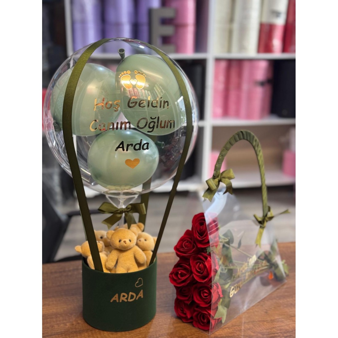 Hoş Geldin Bebek Balon Kutusu Anne Çantası (2'li set)