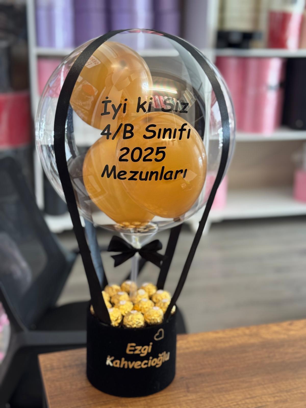 Kişiye Özel Balon Kutusu (Çikolatalı)