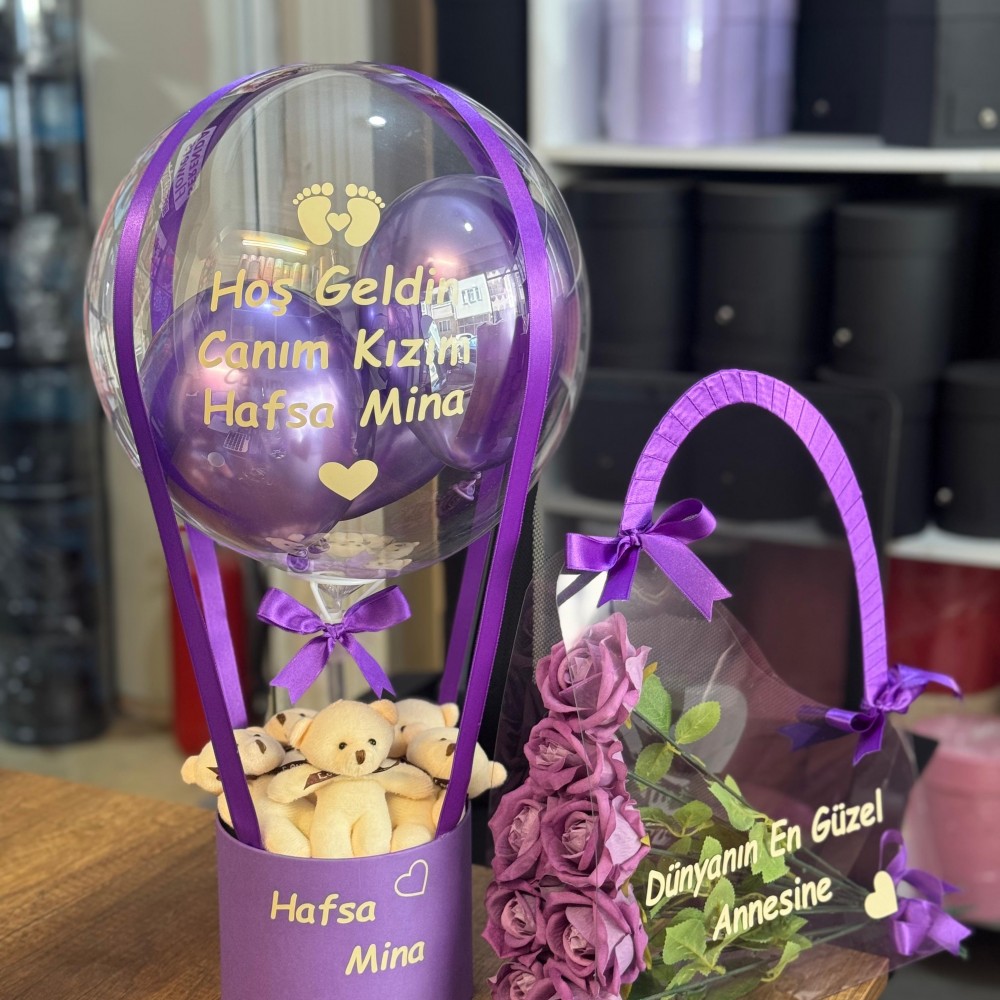 .Kadınlar Günü Balon ve Çanta Set