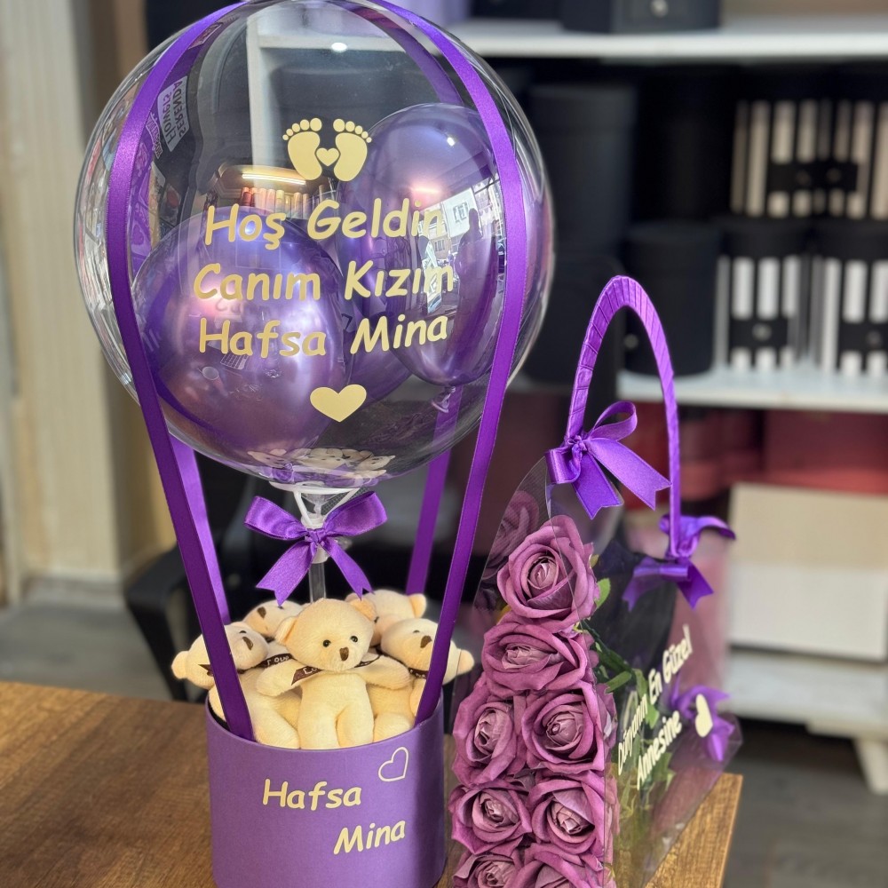 .Kadınlar Günü Balon ve Çanta Set