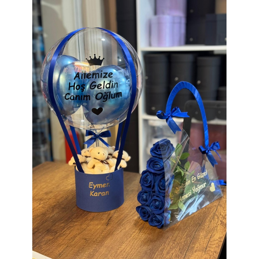 Ailemize Hoş Geldin Bebek Balon ve Çanta 2'li set