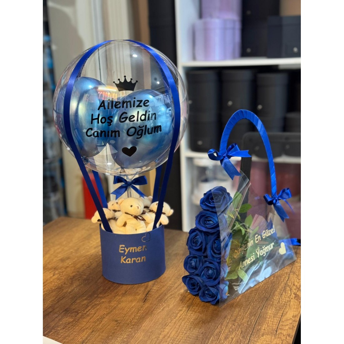 Ailemize Hoş Geldin Bebek Balon ve Çanta 2'li set