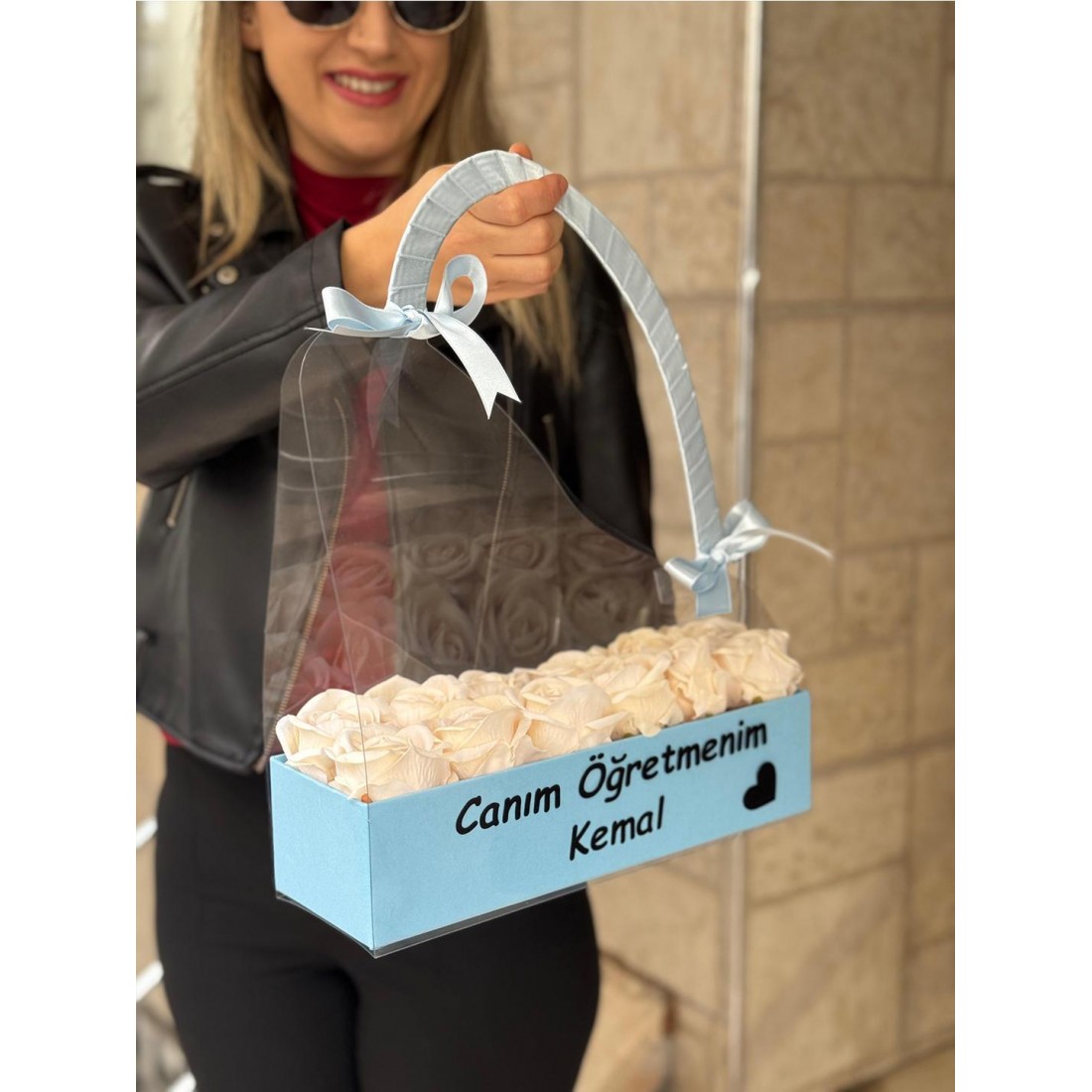 Kutulu Çanta Gül Kişiye Özel