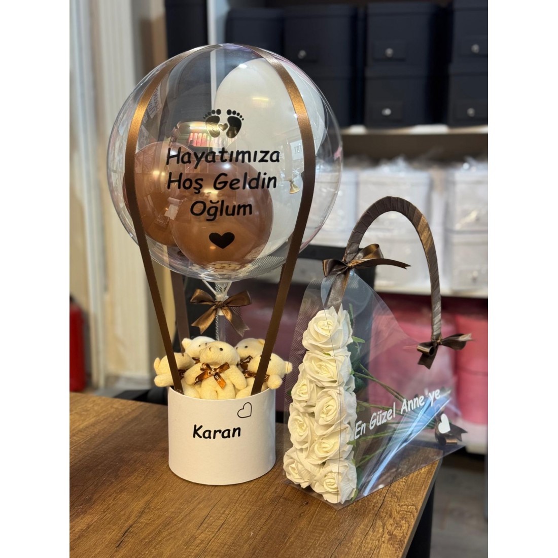 Hayatımıza Hoş Geldin Bebek Balon Kutusu 2'li set