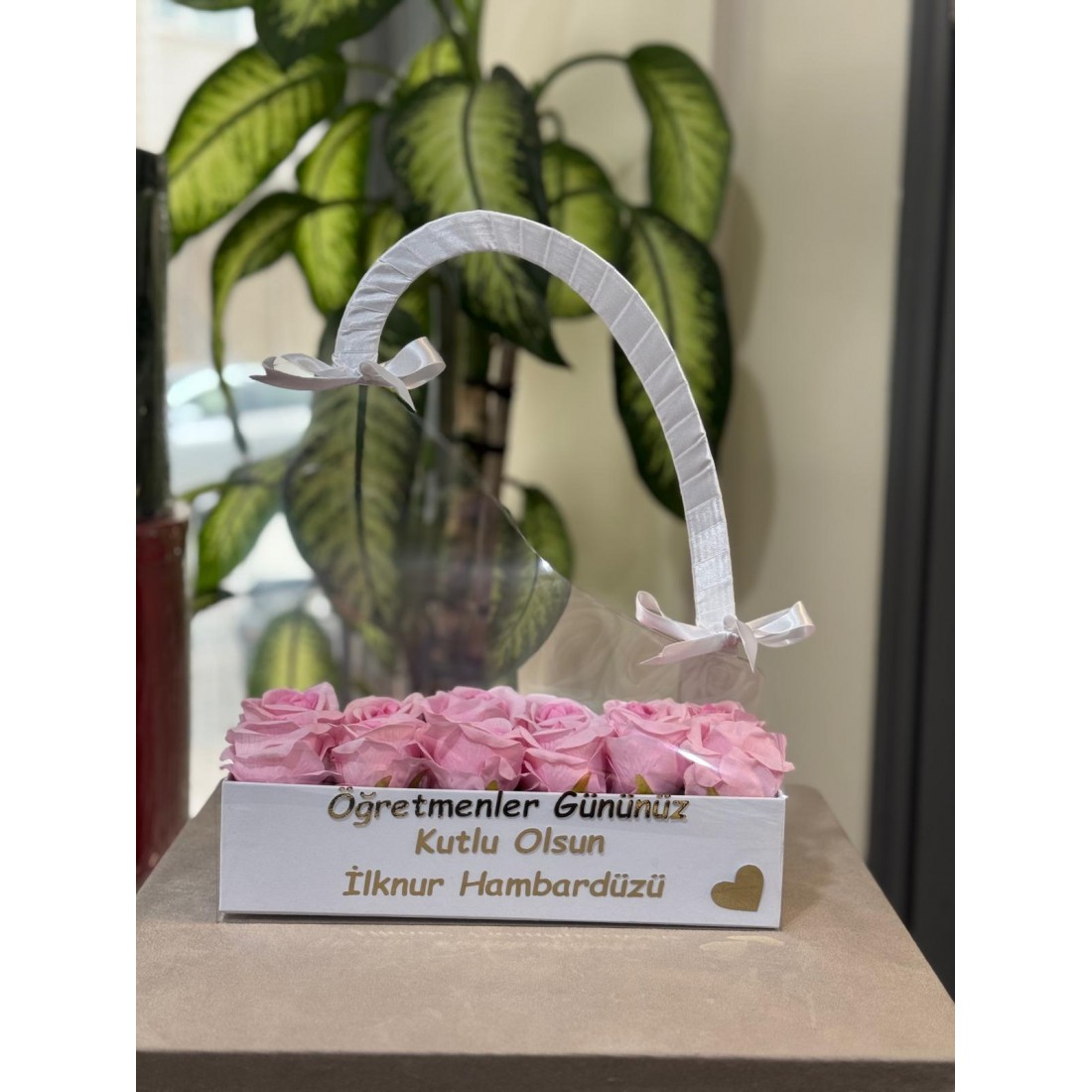 Kişiye Özel Kutulu Çanta Gül (Yapay)