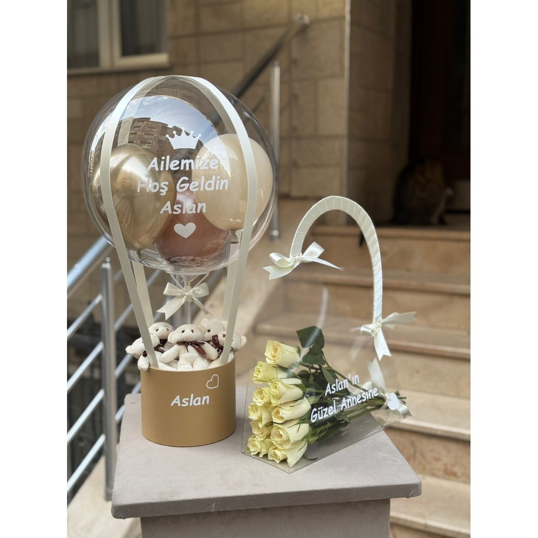 Ailemize Hoş Geldin Bebek Balon ve Çanta 2'li set