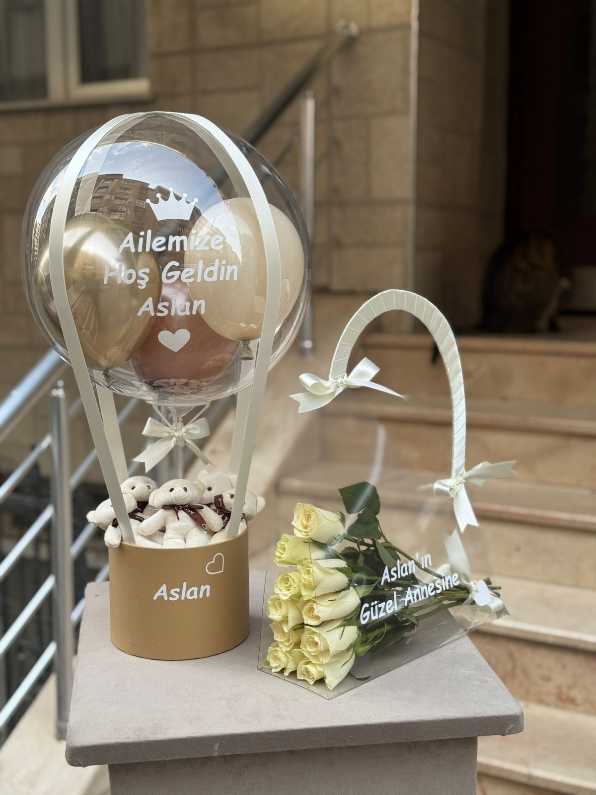 Ailemize Hoş Geldin Bebek Balon ve Çanta 2'li set