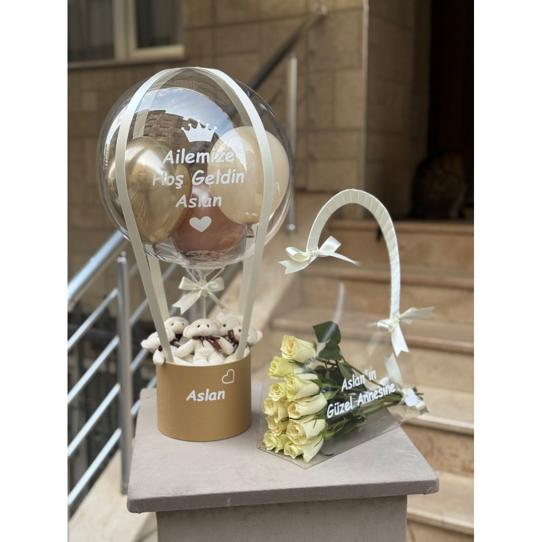 Ailemize Hoş Geldin Bebek Balon ve Çanta 2'li set