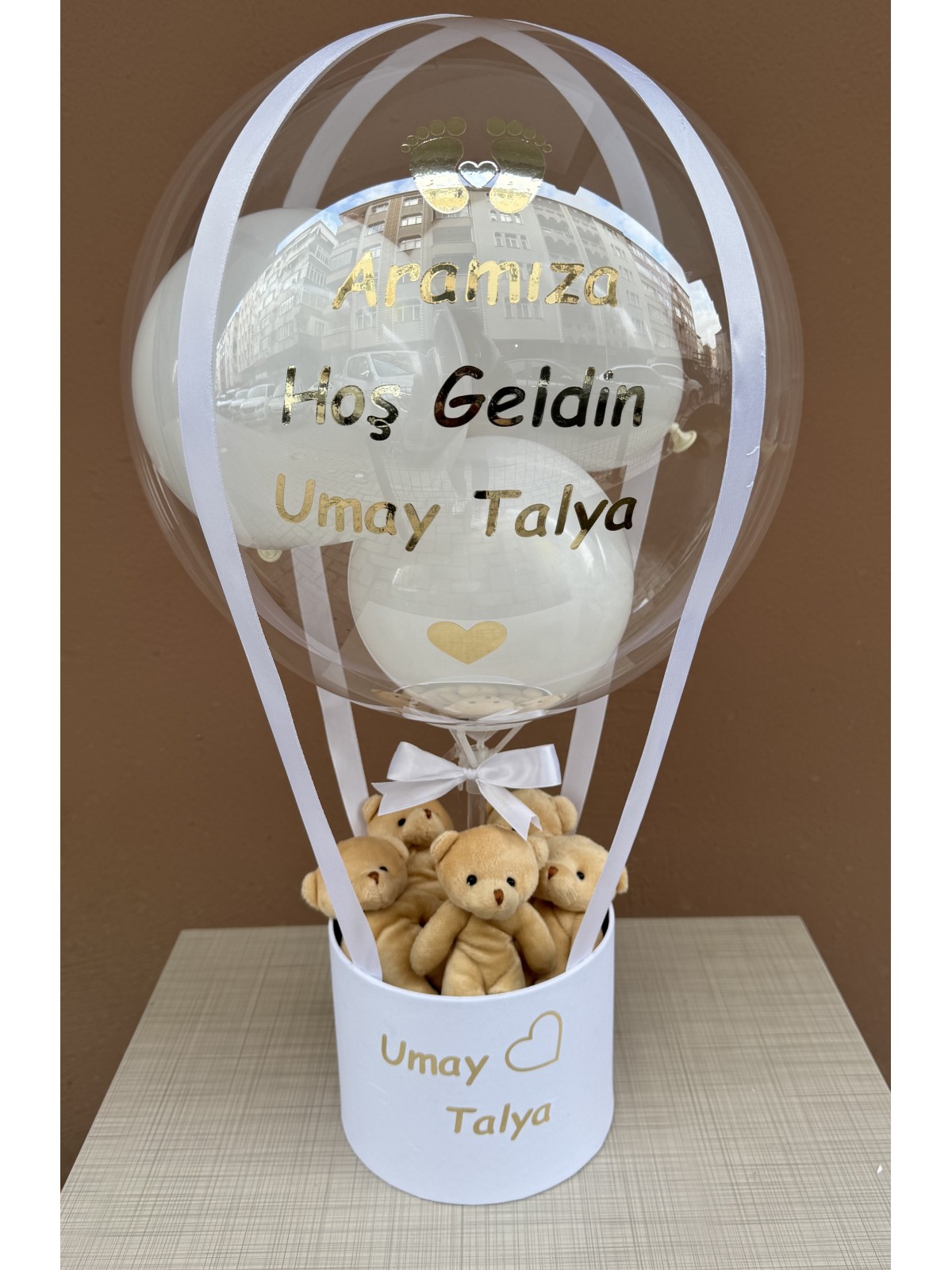 Aramıza Hoşgeldin Bebek Balon Kutusu Ayıcık