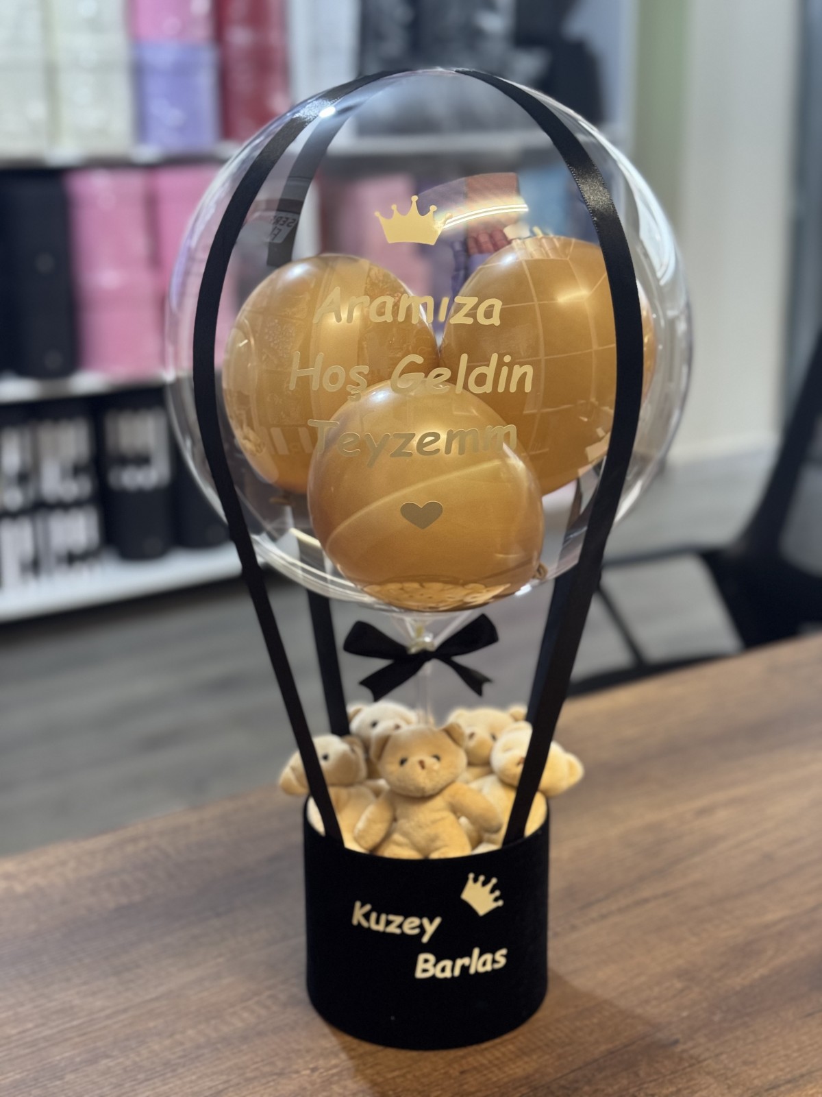 Aramıza Hoşgeldin Bebek Balon Kutusu Ayıcık