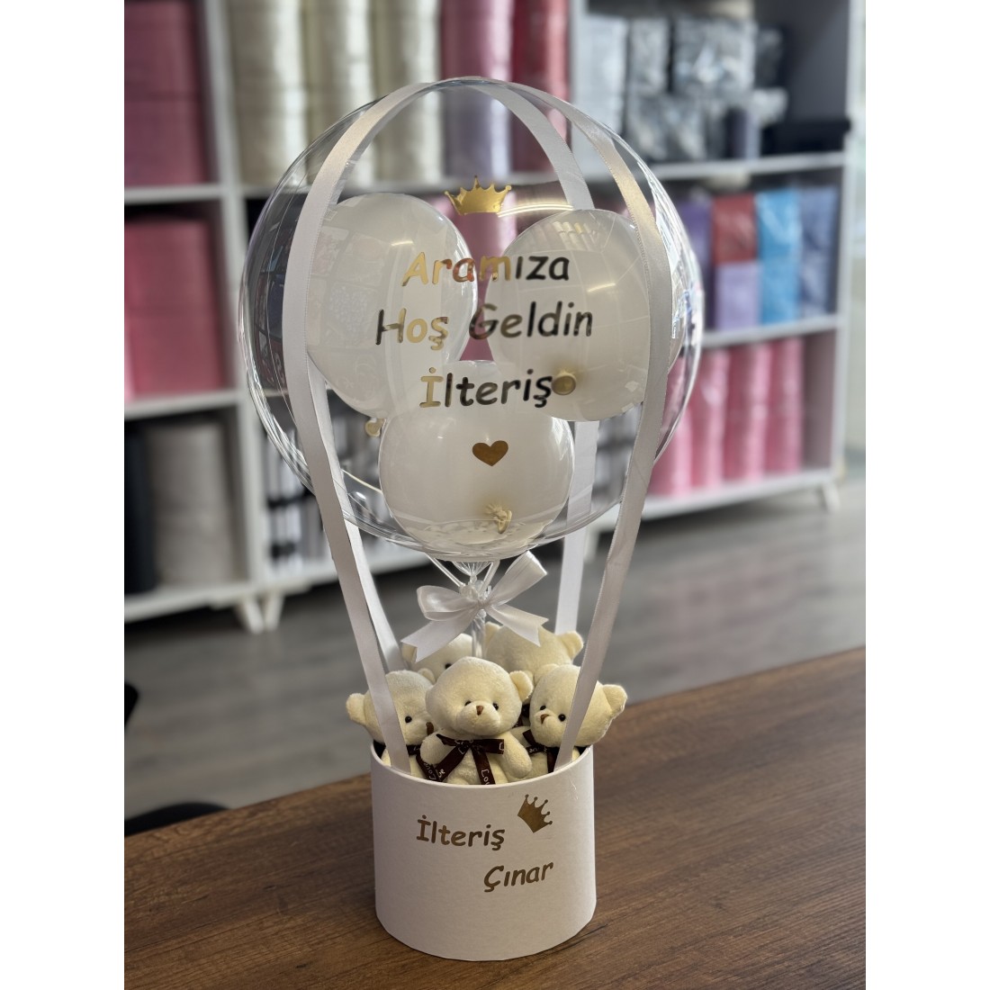 Aramıza Hoşgeldin Bebek Balon Kutusu Ayıcık