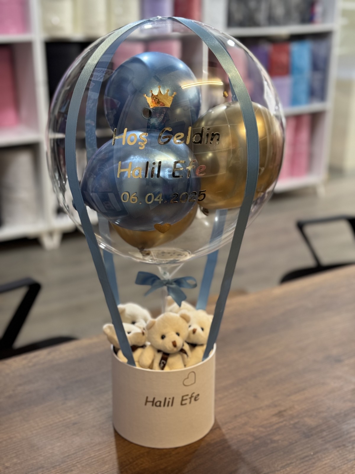 Hoşgeldin Bebek Balon Kutusu Ayıcık
