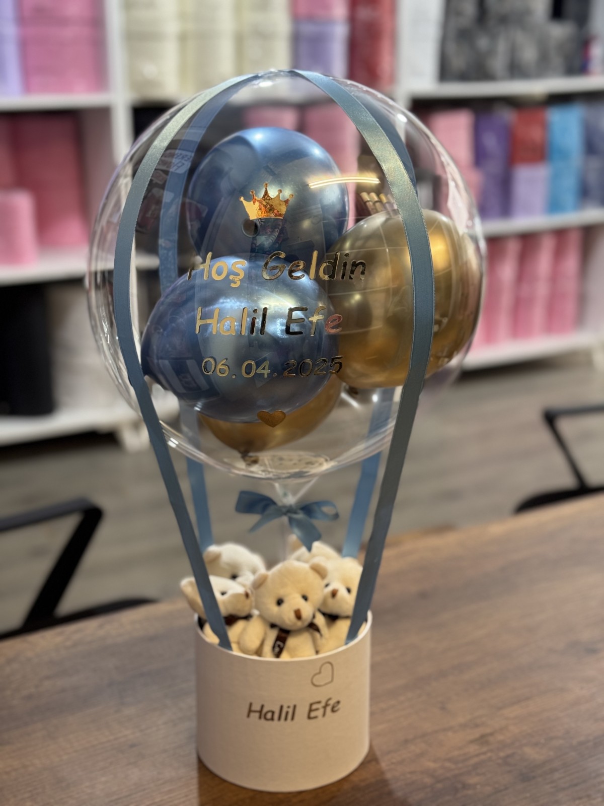 Hoşgeldin Bebek Balon Kutusu Ayıcık