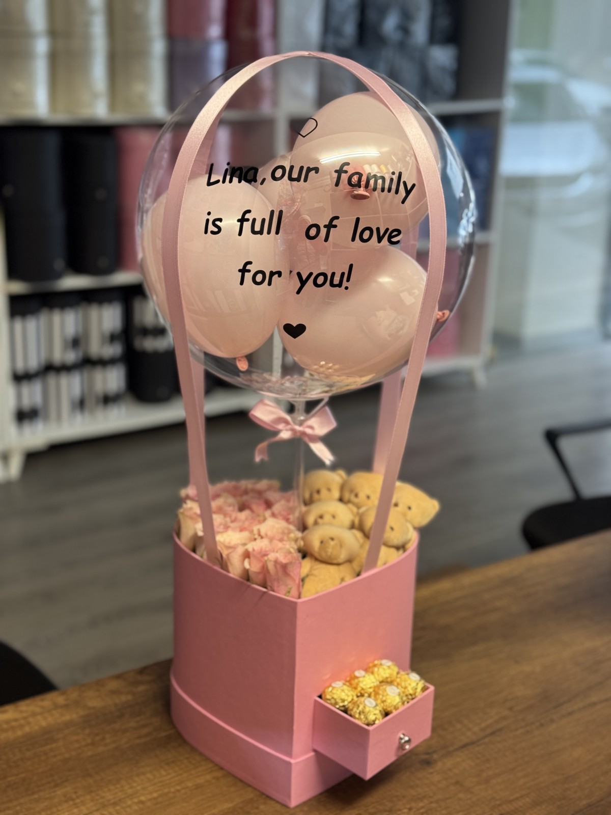 Pembe Kalp Çekmeceli Kutu