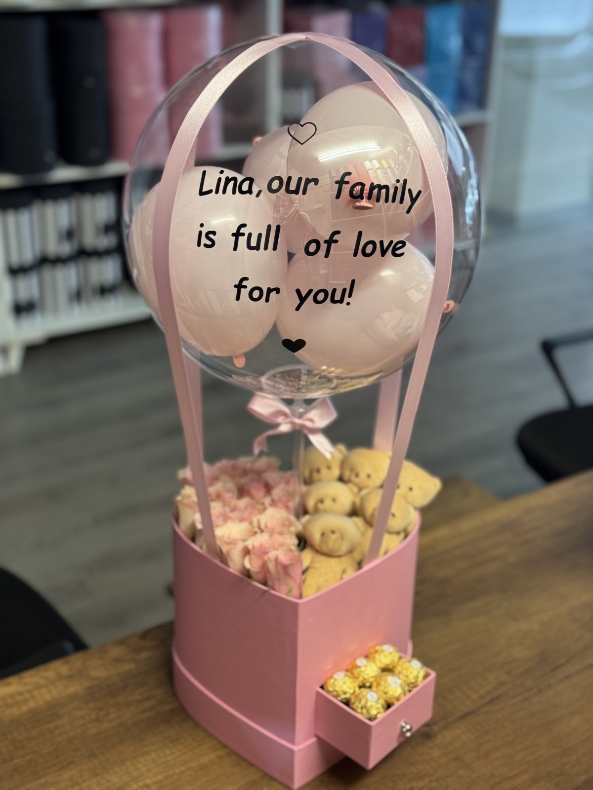 Pembe Kalp Çekmeceli Kutu