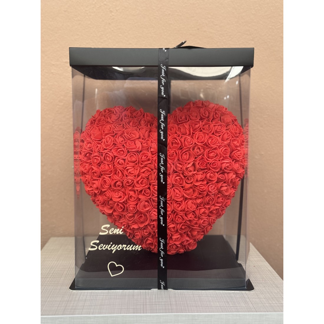 Rose Heart (Kırmızı Kalp Gül) Kalıcı