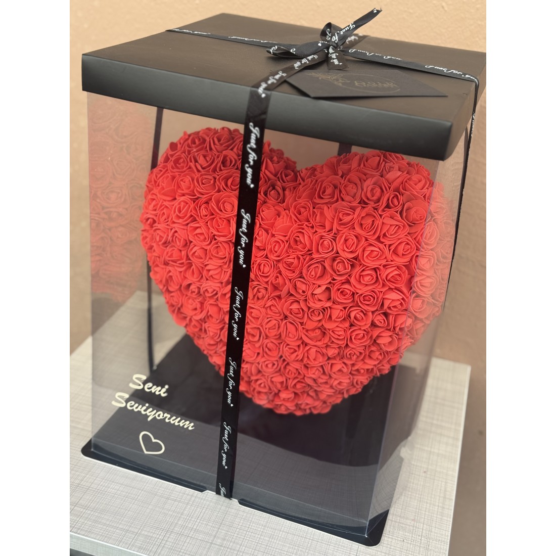 Rose Heart (Kırmızı Kalp Gül) Kalıcı